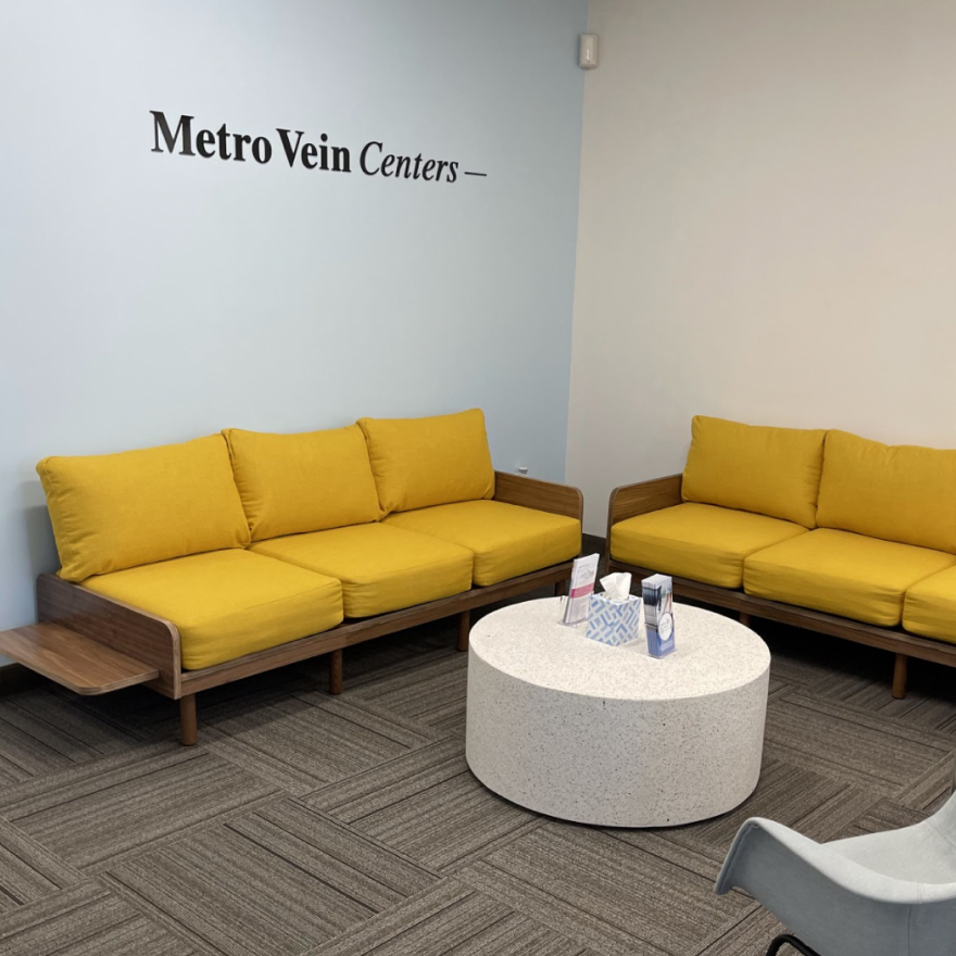 The waiting room at our Princeton, NJ vein clinic office.